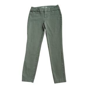 Old Navy Pixie Mid Rise Skinny Pants Women's 2 Olive Green Stretch